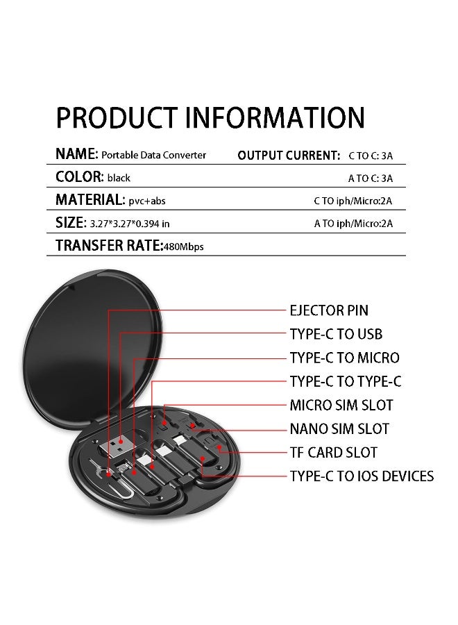 ACYYH Portable Data Cable Organizer with Cell Phone Holder，black - Image 2