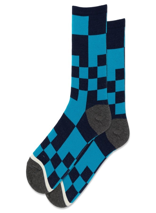 هوت سوكس جوارب نسائية من هوت سوكس، بتصميم شبكي مختلط، عبوة من زوج واحد، لون كحلي، مقاسات الأحذية النسائية من 4 إلى 10 - Image 1