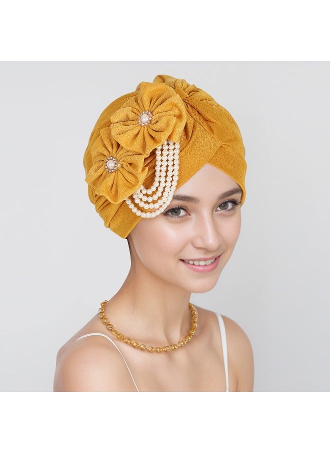 Women's Flower Pearl Accessories Elegant Fashion Muslim Islamic Arab Hijab Undercap Elastic Turban Hat Headscarf Hat Ramadan Gift Holiday Gift Box - Ginger Yellow - pzsku/ZE450CD89FC7442438378Z/45/_/1736305981/4cd4511f-0553-47a8-8d8f-474b95e55d95