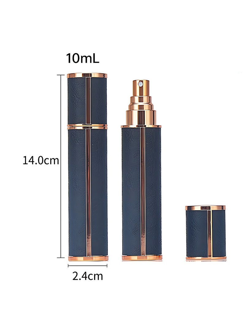 أوجا زجاجات عطر فارغة قابلة لإعادة الملء (2 قطعة - سعة 10 مل) - رذاذ عطر مقاوم للتسرب - جلد فاخر - زجاجات عطر للسفر والخروج مع أدوات إعادة الملء (أبيض وأسود) - Image 4