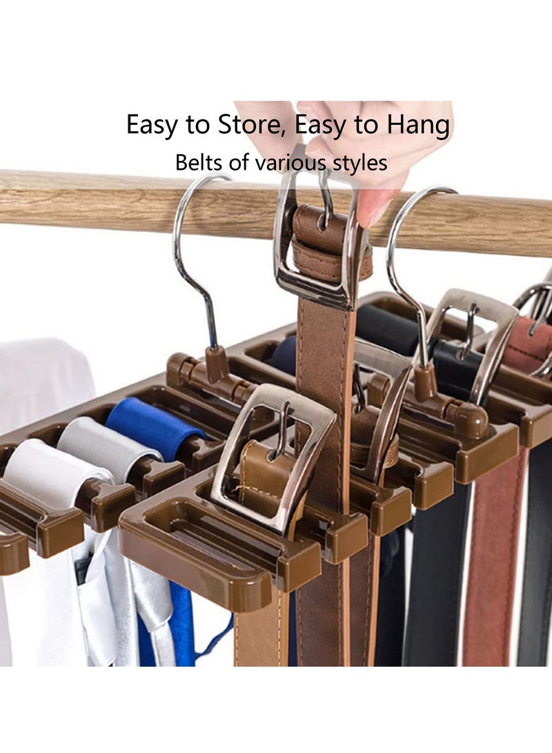 MIXDE Belt Rack, 2 Pack Sturdy Plastic Tie Rack, Multifuction Rotating Ties Scarf Hanger, Belt Holder Securely up to 10 Belts, Belt Hanger Organizer for Men Women - Image 3