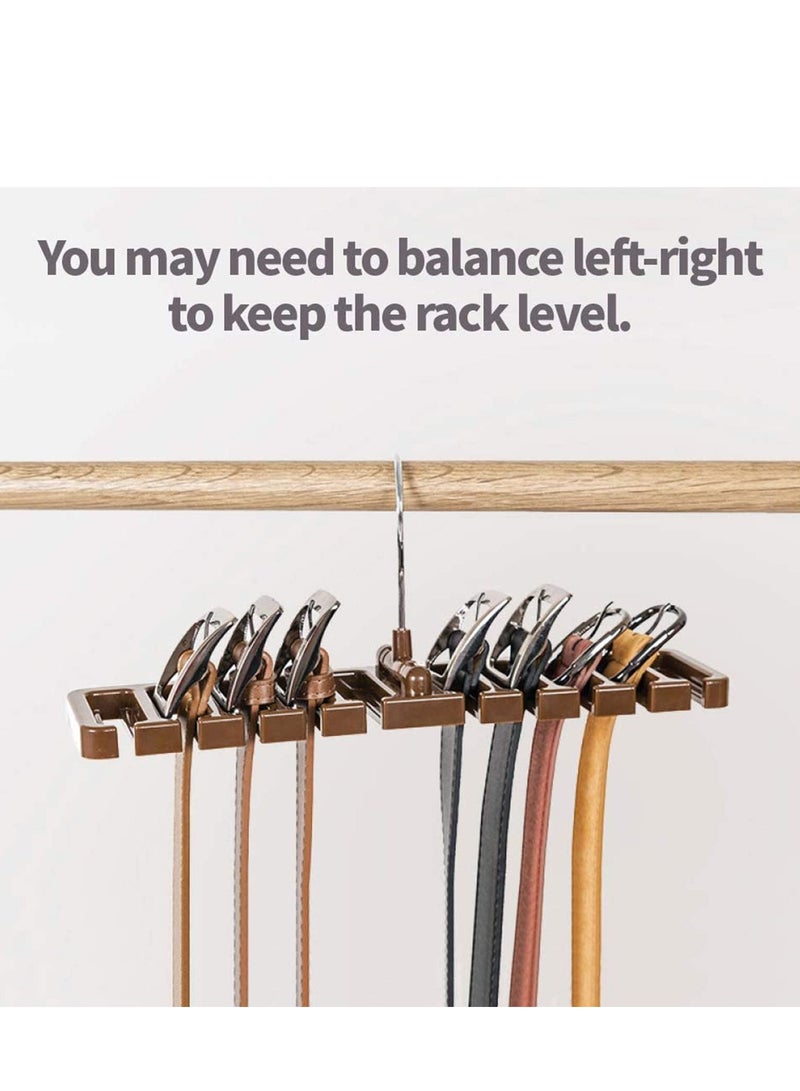 MIXDE Belt Rack, 2 Pack Sturdy Plastic Tie Rack, Multifuction Rotating Ties Scarf Hanger, Belt Holder Securely up to 10 Belts, Belt Hanger Organizer for Men Women - Image 4
