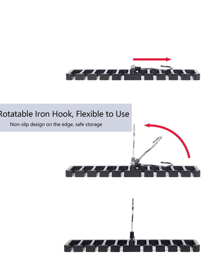 MIXDE Belt Rack, 2 Pack Sturdy Plastic Tie Rack, Multifuction Rotating Ties Scarf Hanger, Belt Holder Securely up to 10 Belts, Belt Hanger Organizer for Men Women - Image 5