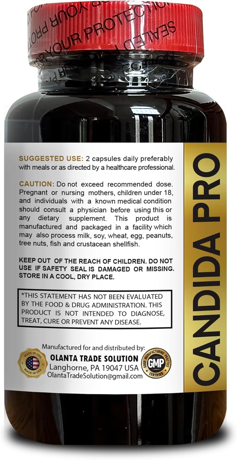 Candida PRO  Black Walnut Wormwood probiotics Digestive Health Supports Detoxification for Natural Candida Cleanse  1 Bottle - Image 3