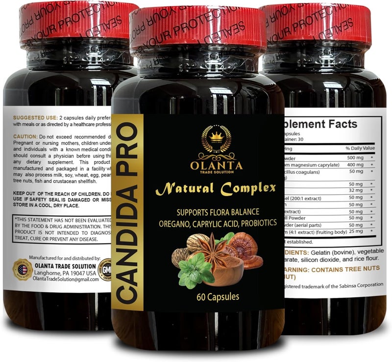 Candida PRO  Black Walnut Wormwood probiotics Digestive Health Supports Detoxification for Natural Candida Cleanse  1 Bottle - Image 5
