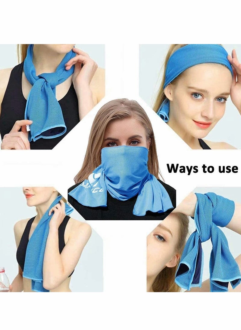 Cooling Towel Set of Three Microfiber Towels for Instant Cooling Relief 35x12 Inches - Image 4