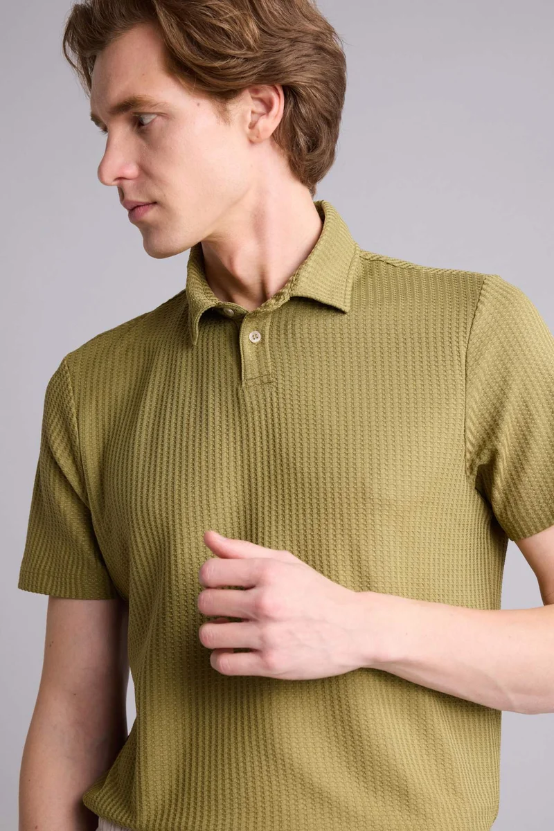 ديفاكتو Girl Slim Fit Waffle Polo T-Shirt