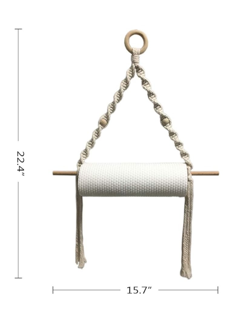 Generic - Boho Macrame Paper Towel Holder – Handmade Hanging Dispenser for Kitchen & Bathroom – Stylish & Space-Saving Farmhouse Décor - Image 1