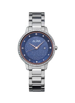SEIKO ALBA series elegant classic new exquisite waterproof simple temperament watch quartz movement stainless steel strap Japanese and Korean watch women's watch blue dial AH7W29X1