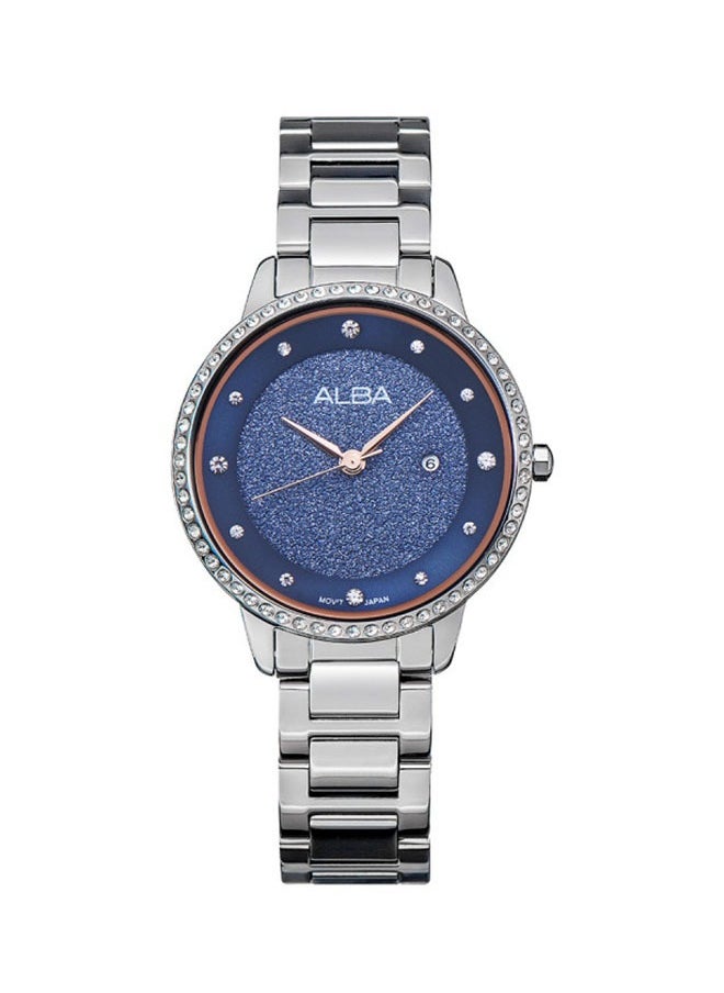 Alba - SEIKO ALBA series elegant classic new exquisite waterproof simple temperament watch quartz movement stainless steel strap Japanese and Korean watch women's watch blue dial AH7W29X1 - Image 1