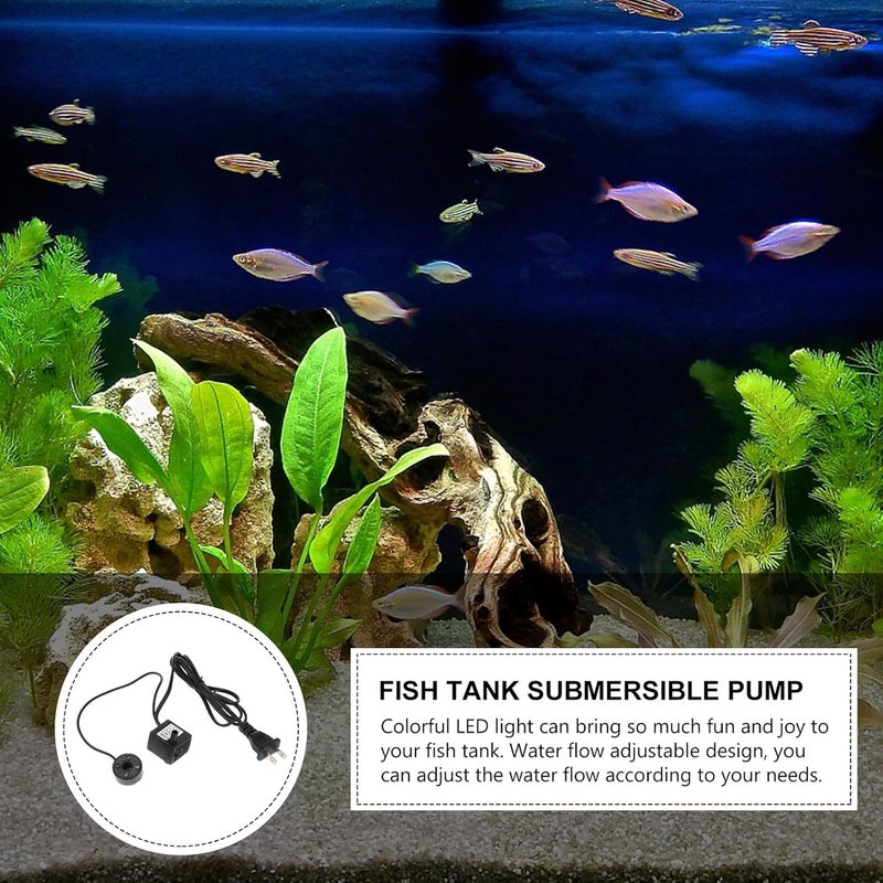 VICASKY Submersible Water Pump 2w Quiet Mini Fish Tank Circulation Pump with Colorful LED Lights Ac110v for Aquarium Fountain Supplies - Image 4