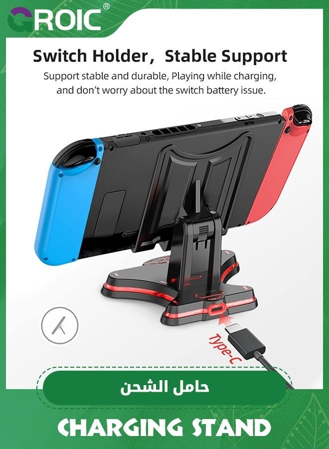 GROIC Switch Charger Stand for Nintendo Charging Dock Station Accessories Lite/OLED Portable Djustable with USB Type-C Port Plug and Play - Image 4