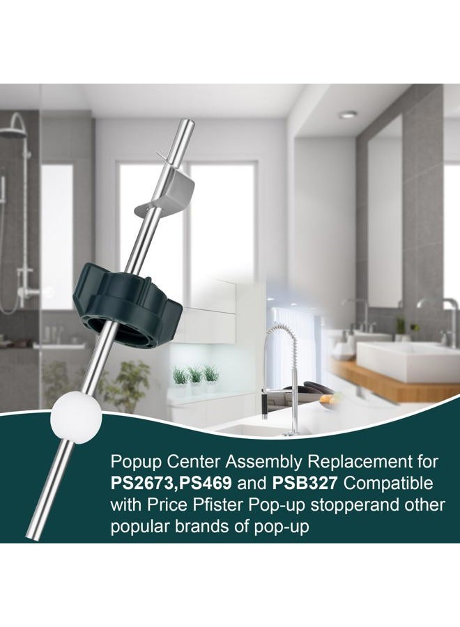 FOJOO Bathroom Sink Stopper Replacement Kit - Lavatory Pop Up Center Piece Assembly with Pivot Rod, Compatible with Price Pfister, PS2673 PS469 PSB327, Chrome Metal Drain Repair Parts - Image 4