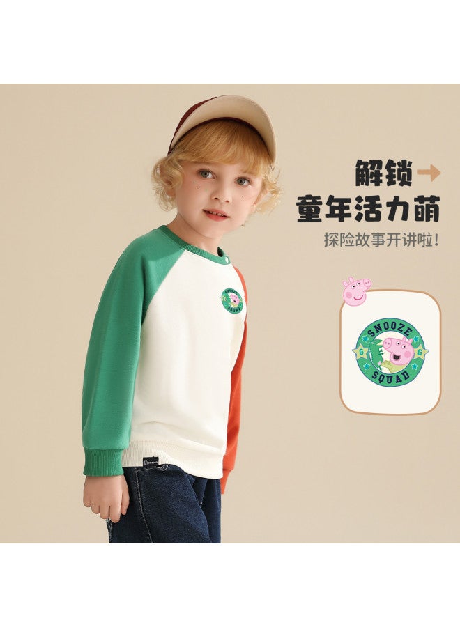 peppa Pig Spring Boys' Comfortable Pullover Hoodie - Stylish & Versatile Baby Hooded Sweatshirt - Image 3