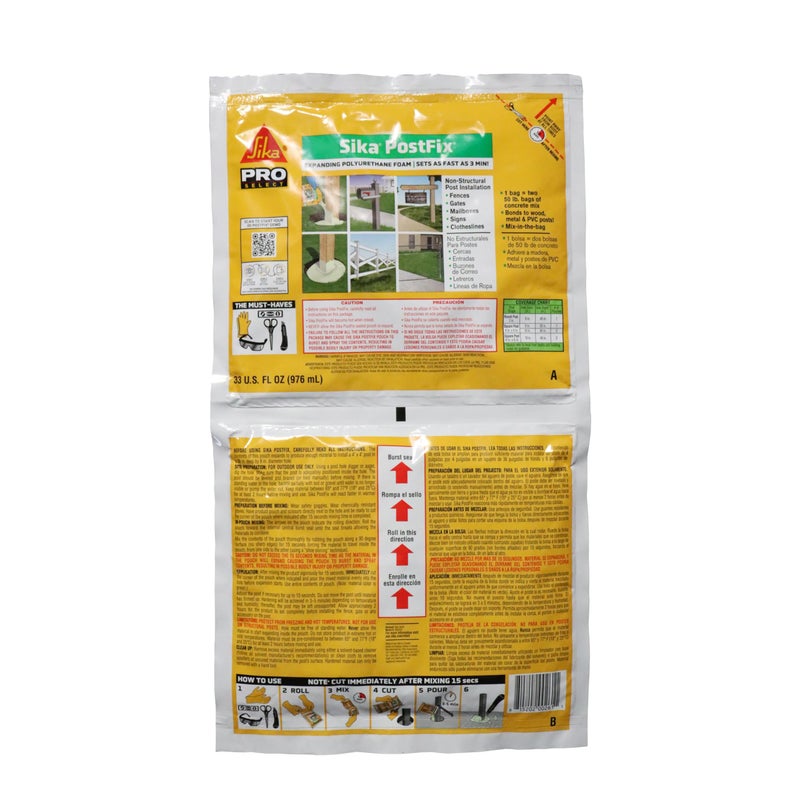 Sika Postfix Fence Post Mix, Mix-in-The-Bag Expanding Foam for Supporting Non-Structural Posts, Fence, Mailbox, and Sign Posts - Image 1