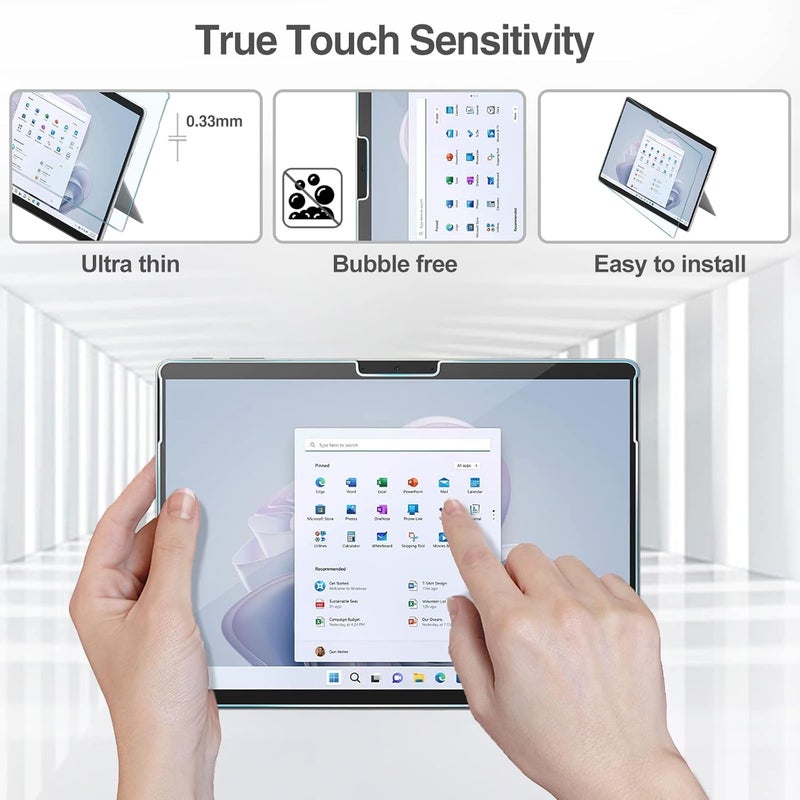 برو كيسيز واقي شاشة من قطعتين لجهاز Surface Pro 11/10/9 مقاس 13 بوصة؛ وواقي شاشة من الزجاج المقوى لجهاز Microsoft Surface Pro مقاس 13.0 بوصة إصدار 2024-2022 - Image 4