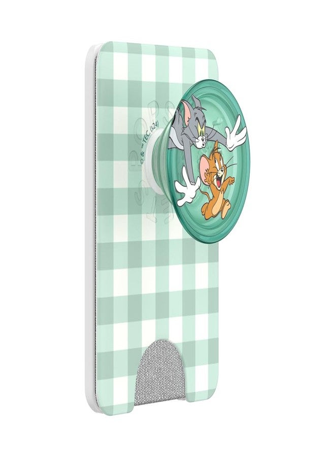 PopSockets Phone Wallet with Expanding Grip and Adapter Ring for MagSafe, Phone Card Holder, Wireless Charging Compatible, Wallet Compatible with MagSafe - Tom & Jerry Chase - Image 4