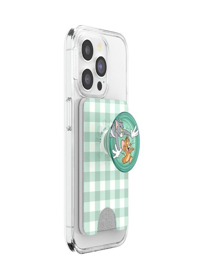 PopSockets Phone Wallet with Expanding Grip and Adapter Ring for MagSafe, Phone Card Holder, Wireless Charging Compatible, Wallet Compatible with MagSafe - Tom & Jerry Chase - Image 2