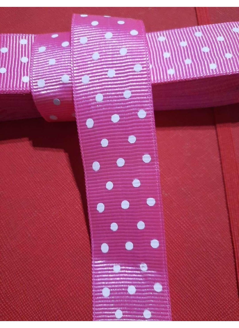 İmren Pink Polka Dot Satin Ribbon 3 cm 10 Meters  - Image 1