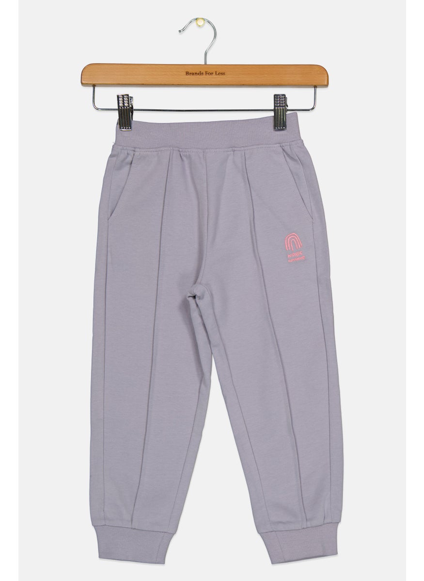 Cool Club - Toddlers Girl Embroidered Logo Jogger Pants, Lilac - Image 1