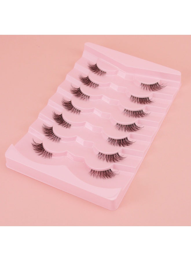 جلامكيت 7 أزواج من الرموش الطرفيه رموش مسحوبة لطرف العين بخط جفن شفاف مريح للاستخدام عدة مرات - Image 4