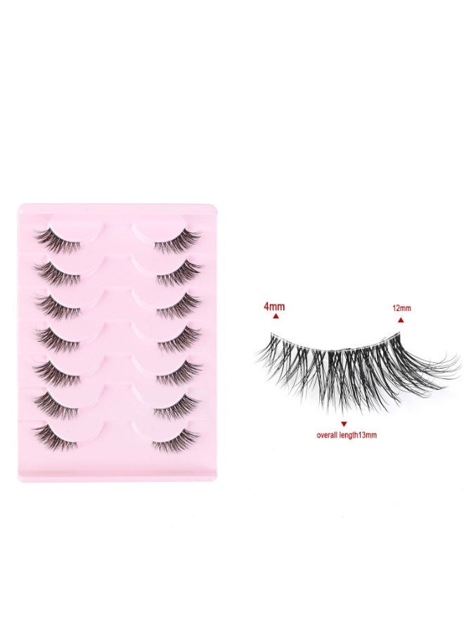 جلامكيت 7 أزواج من الرموش الطرفيه رموش مسحوبة لطرف العين بخط جفن شفاف مريح للاستخدام عدة مرات - Image 5