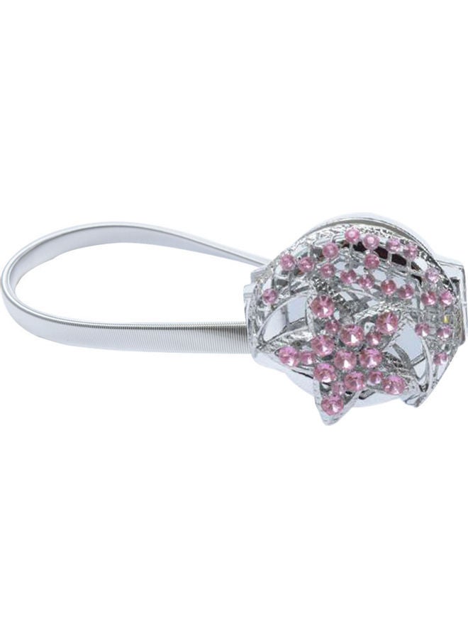 نيبمينينت إبزيم ستارة مرصع بحجر الراين وردي / فضي - Image 1