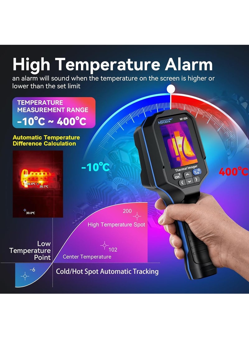 NOYAFA NF-524 Thermal Imaging Camera,120x90 IR Resolution Thermal Imager,Thermal Imager with Laser Pointer,2.8" LCD Screen,Handheld Infrared Camera,-4°F~752°F Range,25 Hz Refresh Rate Thermal Camera - Image 2
