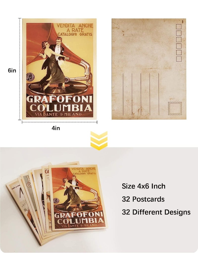 Peachjoy 32 PCS 1 Set Vintage Classic Postcards Greeting Cards, Retro Old Poster Souvenir Gifts for Worth Collecting - Image 5