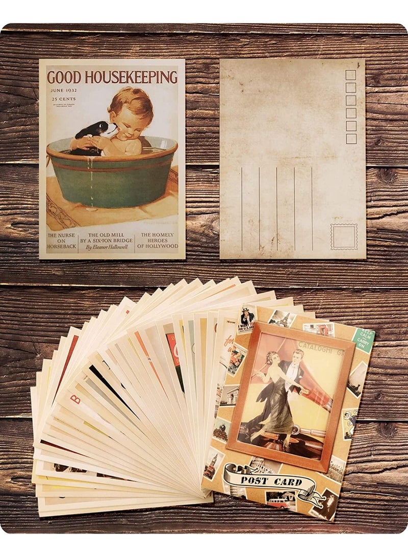 Peachjoy 32 PCS 1 Set Vintage Classic Postcards Greeting Cards, Retro Old Poster Souvenir Gifts for Worth Collecting - Image 2