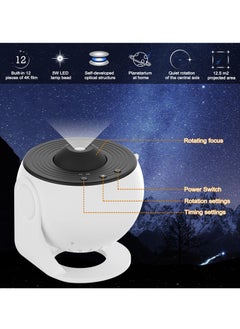 Joshberg 12 in 1 Star Night Light Planetarium Projector 360 Degree Rotating Galaxy Projector with 12 Solar System Discs  - Image 2