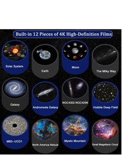 Joshberg 12 in 1 Star Night Light Planetarium Projector 360 Degree Rotating Galaxy Projector with 12 Solar System Discs  - Image 3