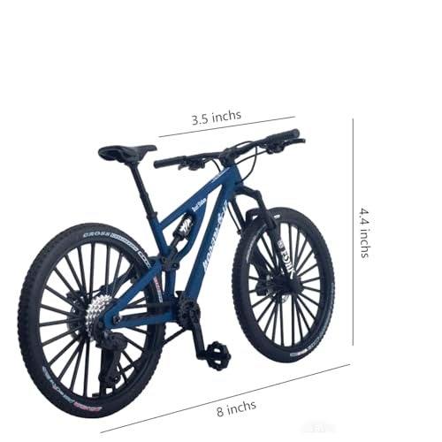 Kuasting 18 Scale Alloy Mini Mountain Bike Toy DS Dual Slalom Bicycle Model DieCast Bike Cake Topper Desktop Decoration Crafts for Cycling Lovers Bicycle Racers Athletes Children Boys and Girls Blue - Image 3