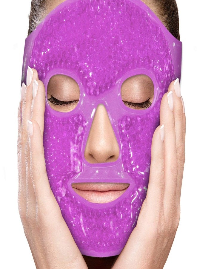 PerfeCore Facial Mask Get Rid of Puffy Eyes Migraine Relief, Sleeping, Travel Therapeutic Hot Cold Compress Pack Gel Beads, Spa Therapy Wrap for Sinus Face Puffiness Headaches Gel Mask - Image 1