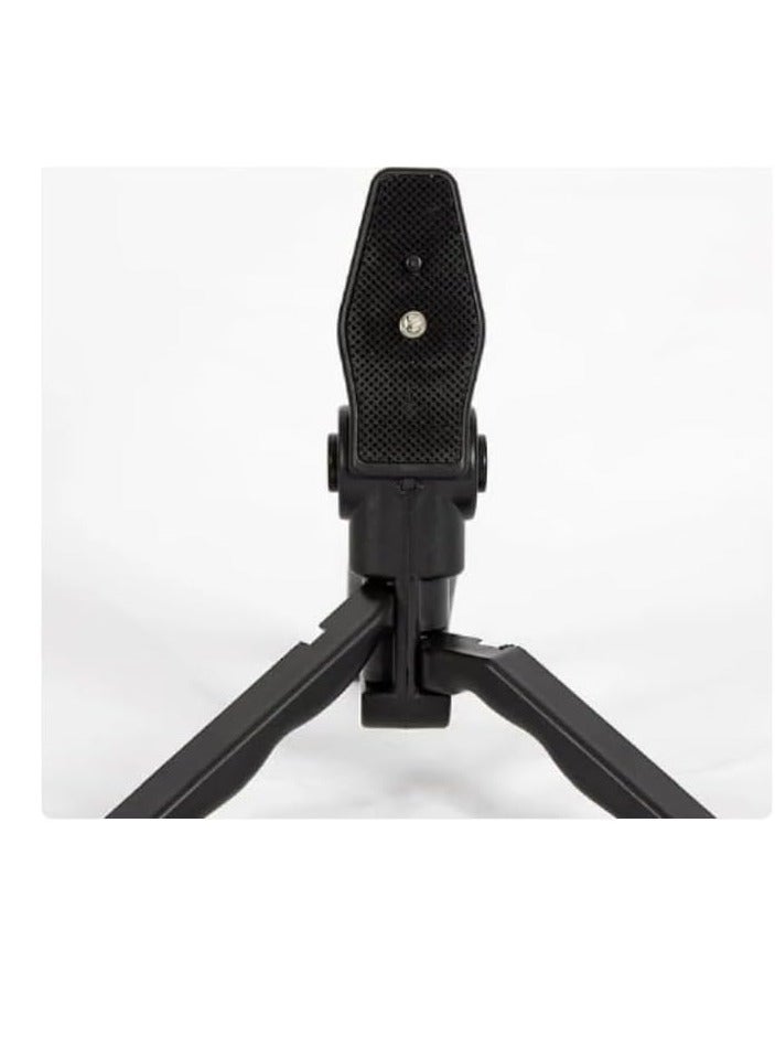 حامل كاميرا فيديو 5 في 1 بمقبض تثبيت وميكروفون بندقية ومجموعة إضاءة ليد لأي موبايل لصناعة الأفلام والفيديوهات الاحترافية إطار شكل حرف U و2 مصباح وحامل أسود أحمر - Image 3