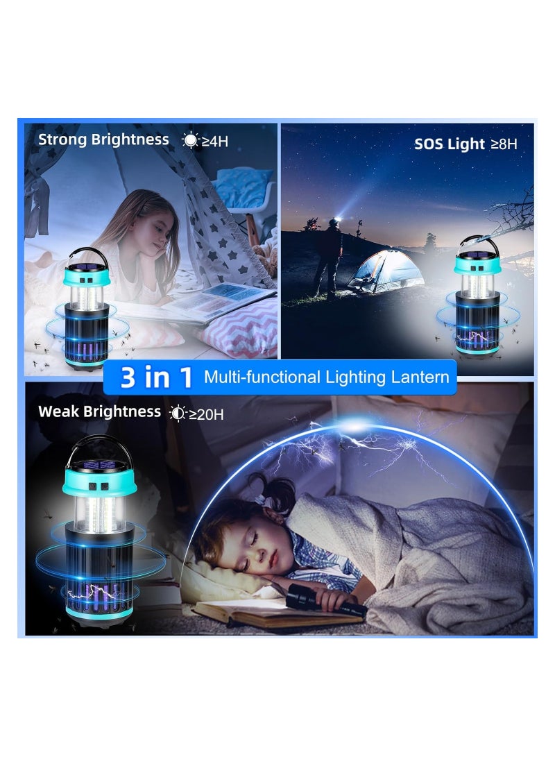 SOLARAE Bug Zapper 3 in 1 Mosquito Zapper Outdoor Indoor Fly Traps Fly Mosquito Killer Waterproof Mosquito Zapper with Emergency Light for Home Solar Bug Zapper Outdoor for Home Backyard Camping - Image 2