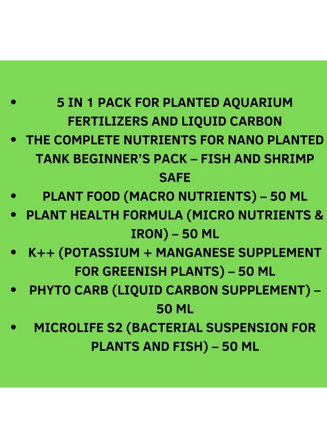 VAYINATO Aquatic Remedies The Complete NUTRIENTS For NANO Planted Tank Beginner's Pack (5 In 1 Value Pack) Aquatic Plant Nutrients Fertilizer  - Image 3