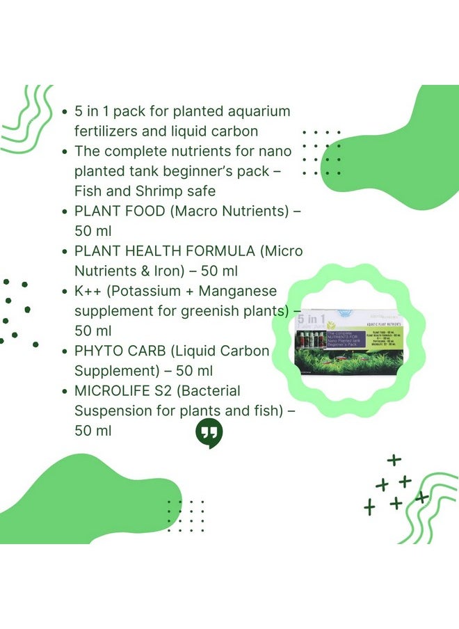 VAYINATO Aquatic Remedies The Complete NUTRIENTS For NANO Planted Tank Beginner's Pack (5 In 1 Value Pack) Aquatic Plant Nutrients Fertilizer  - Image 4