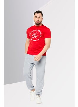 Plein Sport Men Sportswear Fit Short Sleeves Outdoor T-Shirt, Red  - Image 2