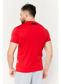 Plein Sport Men Sportswear Fit Short Sleeves Outdoor T-Shirt, Red  - Image 4