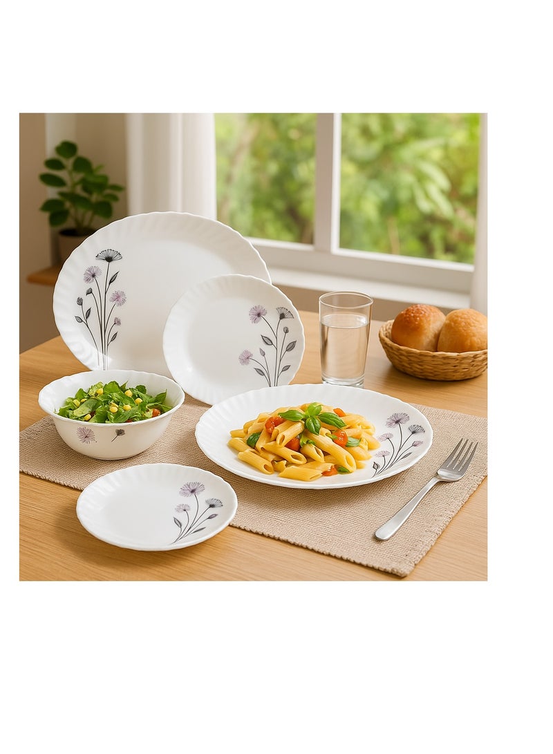 Royalford Opalware Dining Collection RF12685 Exquisite Floral Design 18-Piece Dinner Set - Image 2