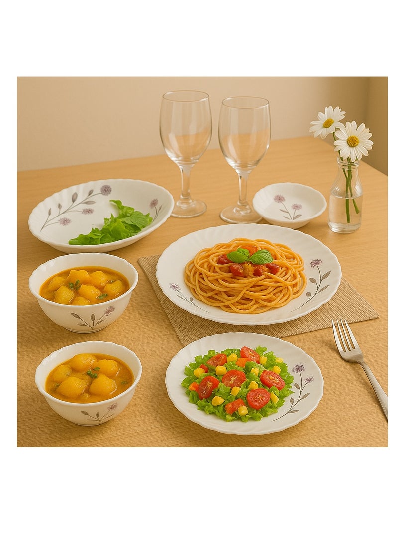 Royalford Opalware Dining Collection RF12685 Exquisite Floral Design 18-Piece Dinner Set - Image 5