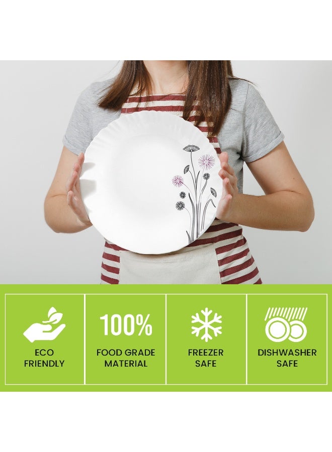 Royalford 18 Pieces Opalware Dinner Set- RF12685|  Includes Oval Plate, Flat and Soup Plates and Bowls  Dishwasher-Safe, Freezer and Microwave Safe| Chip-Resistant and Food-Grade| - Image 3