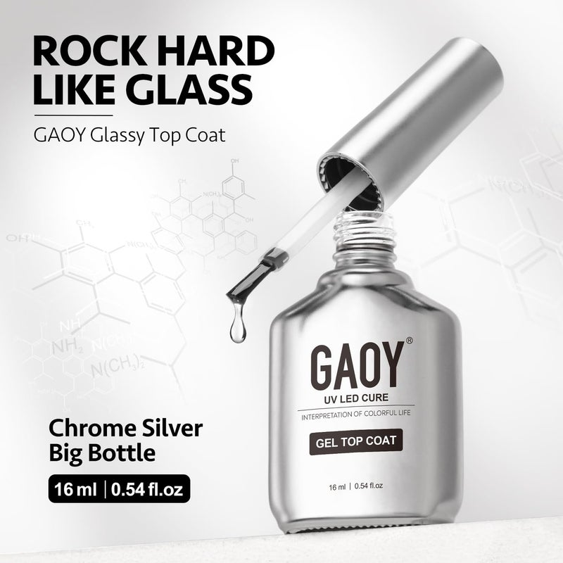 GAOY 2 Pcs 16ml No Wipe Gel Top Coat, Glassy Clear Gel Top Coat, High Gloss Finish for UV Light Cure Nail Polish - Image 2