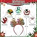 HOVACY 16 PCS Light Up Christmas Headband LED Lights Christmas Head Topper Santa Hat Reindeer Antler Tree Leprechaun Hat Bow Headpieces Bulk for Adults Xmas Holiday Party Favors Photo Supplies - Image 4