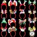 HOVACY 16 PCS Light Up Christmas Headband LED Lights Christmas Head Topper Santa Hat Reindeer Antler Tree Leprechaun Hat Bow Headpieces Bulk for Adults Xmas Holiday Party Favors Photo Supplies - Image 2