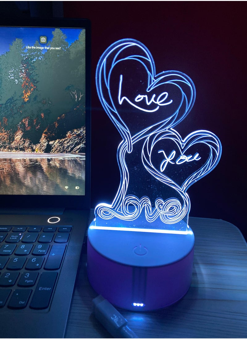 Generic LED 3D Lamp: The Perfect Gift for Every Occasion. Show Your Love for Mom, Wife, Husband, Thanksgiving, Eid, and Back to School. Easily write and erase.  - Image 1
