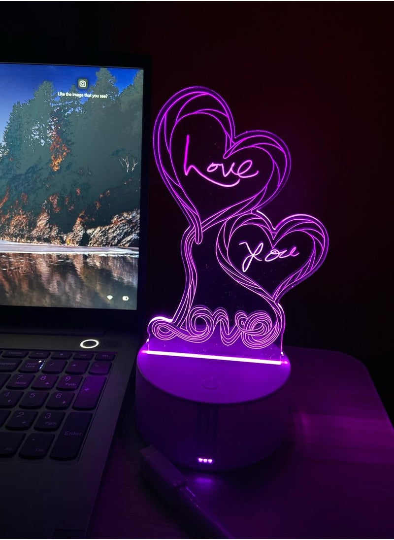 Generic LED 3D Lamp: The Perfect Gift for Every Occasion. Show Your Love for Mom, Wife, Husband, Thanksgiving, Eid, and Back to School. Easily write and erase.  - Image 2