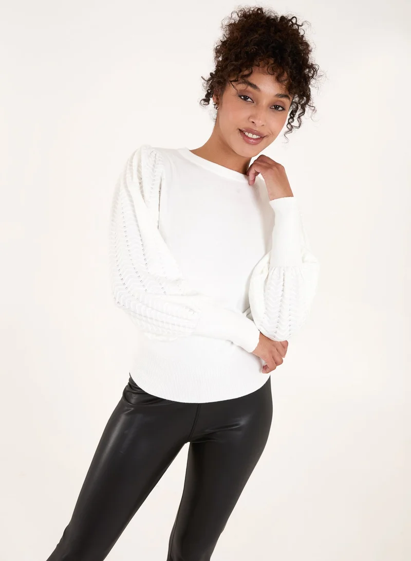 Blue Vanilla Balloon Sleeve Knit Jumper