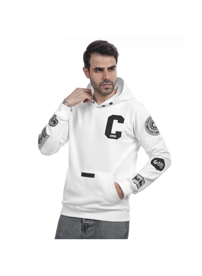 كوب سويت شيرت بغطاء رأس بطباعة أمامية وخلفية للرجال